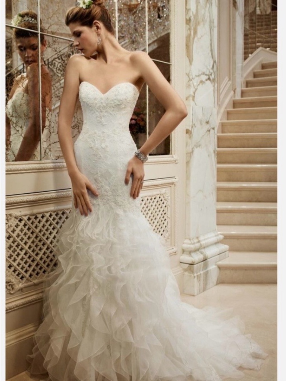 Casablanca Style 2096 Strapless Mermaid Wedding Dress w/Ruffles. Free Shipping